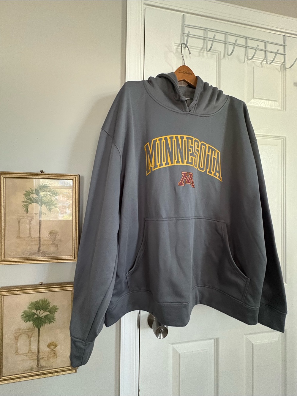 Minnesota Gray Hoodie with Yellow Logo